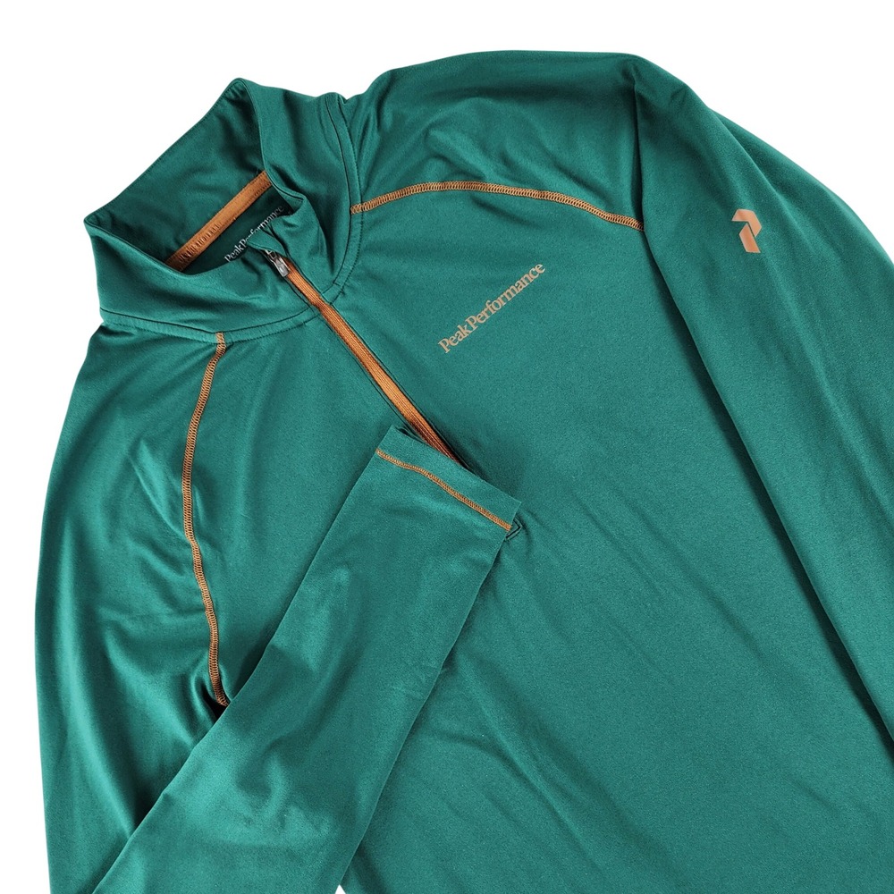 Peak Performance M Spirit Half Zip Mens Small Green Pullover Polyester Blend